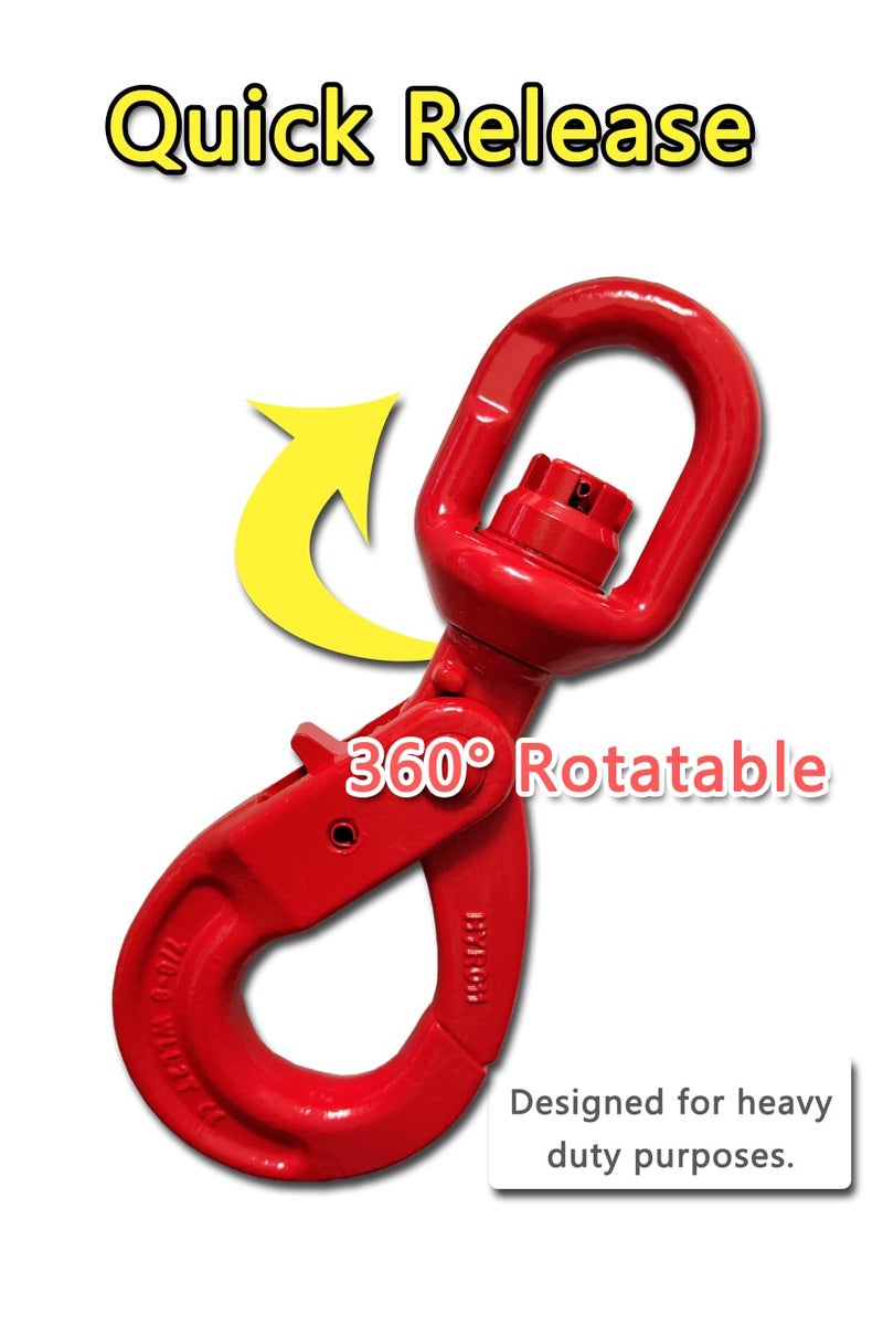 BORUI Swivel Self-Locking Hook 11684 lbs Heavy Duty Swivel Lifting Hook Swivel Lifting Hook Hoist Hook Sling Heavy Cargo 【5.3ton-1】 - Image 4